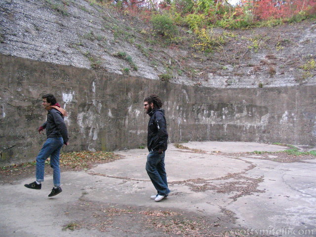 Jumping for joy as we scout for interesting locations