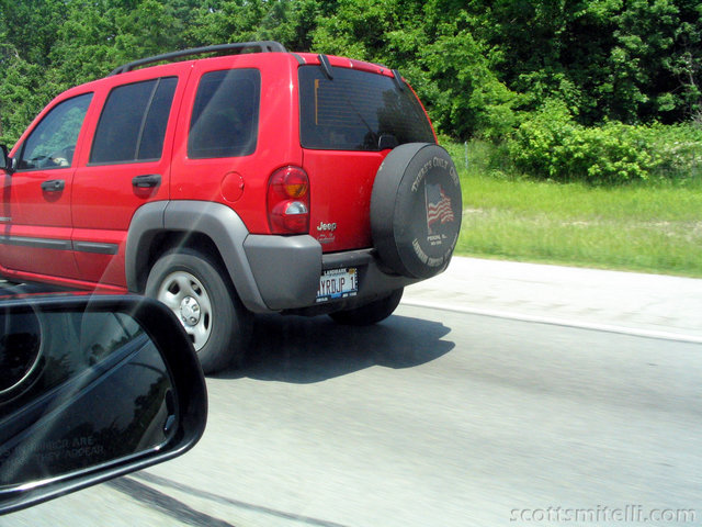 "My Red Jeep." Groan.