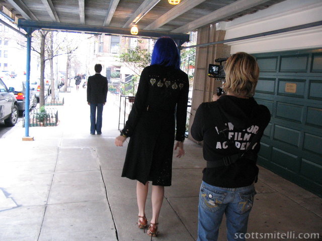 Okay... Here we see a guy with a still camera (me) following a guy with a DVX (Brody) following Flavia following Brandon.
