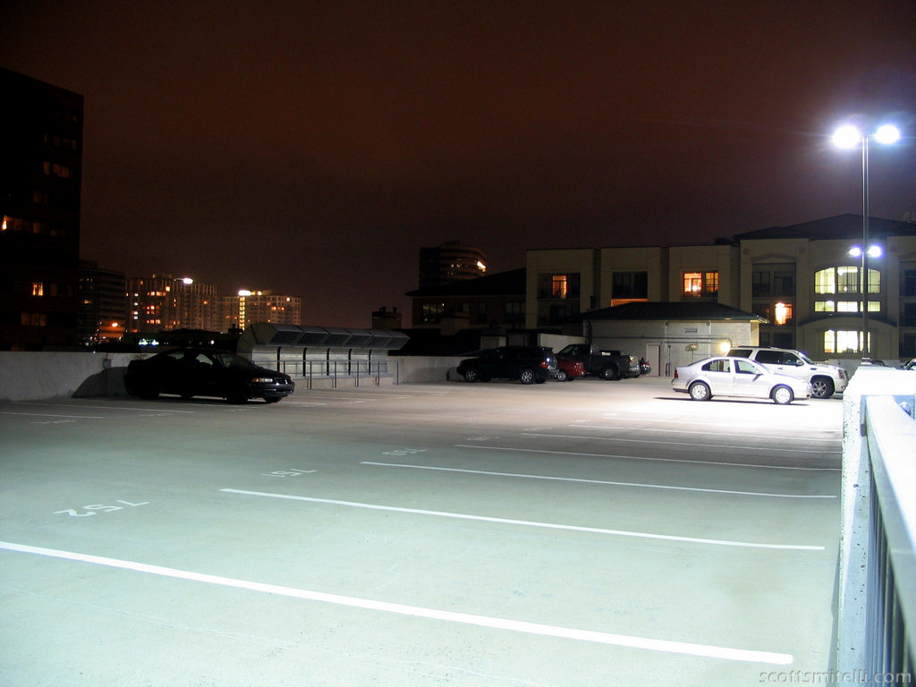Parking Garage Roof at Night
