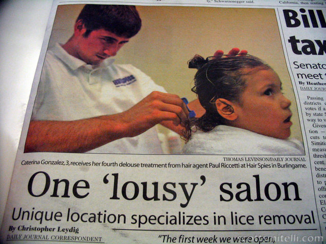 What kind of parent wants to put their kid on the front page of a paper for having lice?