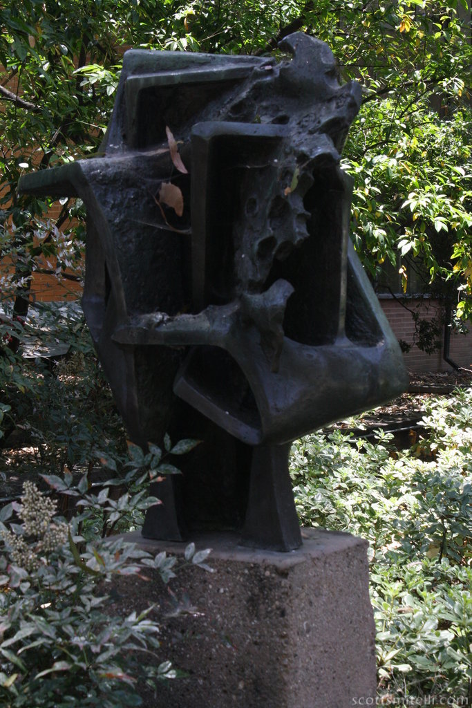 Sculpture with Webs and Leaves