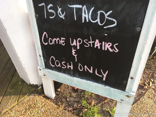 Come upstairs & cash only