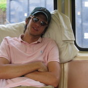 Dan takes a nap on the PATH train