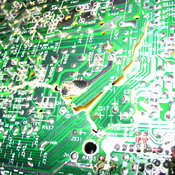Gaping crack on the solder side of the main board