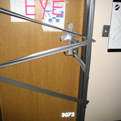 The taped door handle