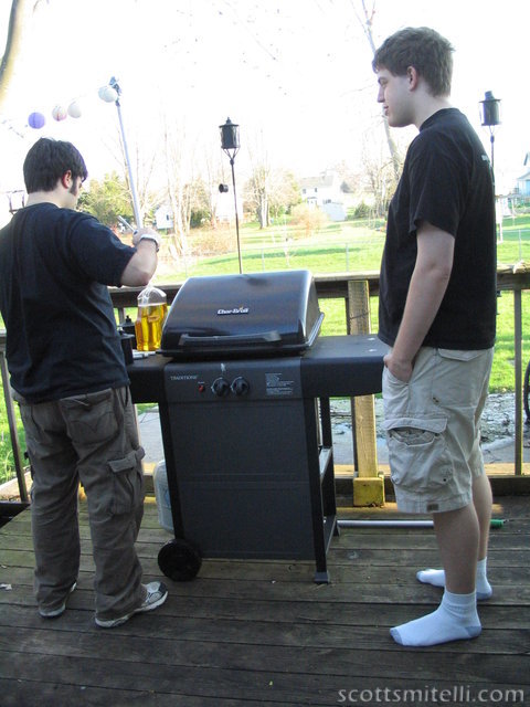 Angelo and Dan barbecue before Toga